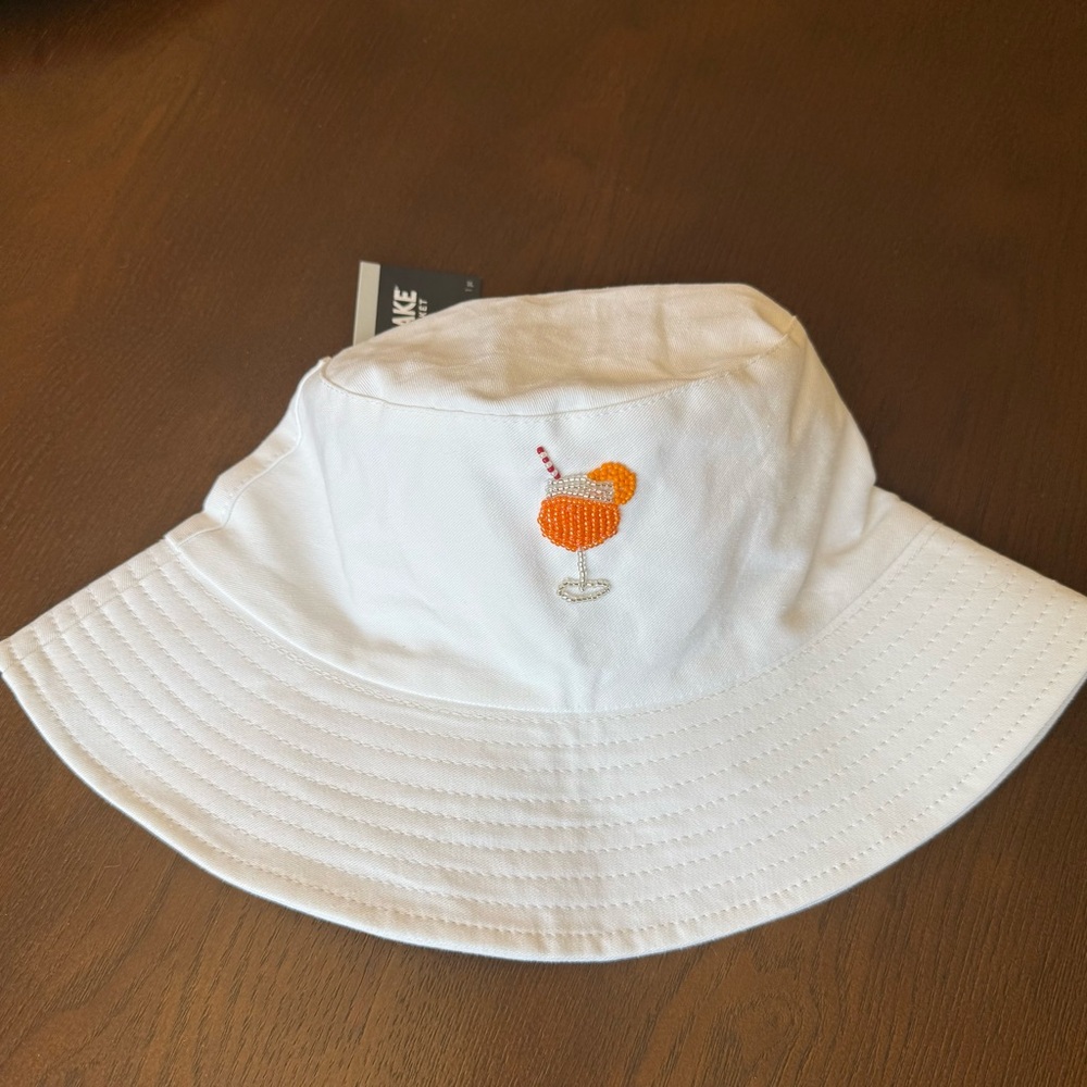 Hand Embroidered Aperol Spritz Bucket Hat